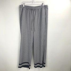 Talbots Blue White Palazzo Pants